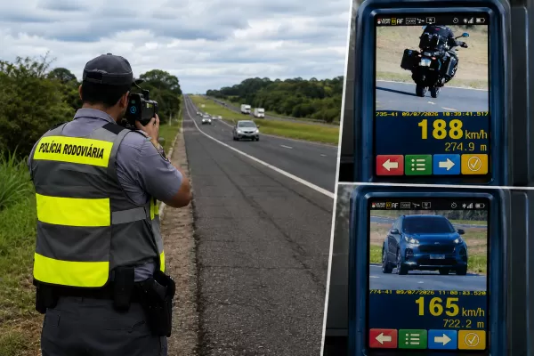 Moto a 188 km/h e carros a 170 km/h: excesso de velocidade coloca vidas em risco nas rodovias da região