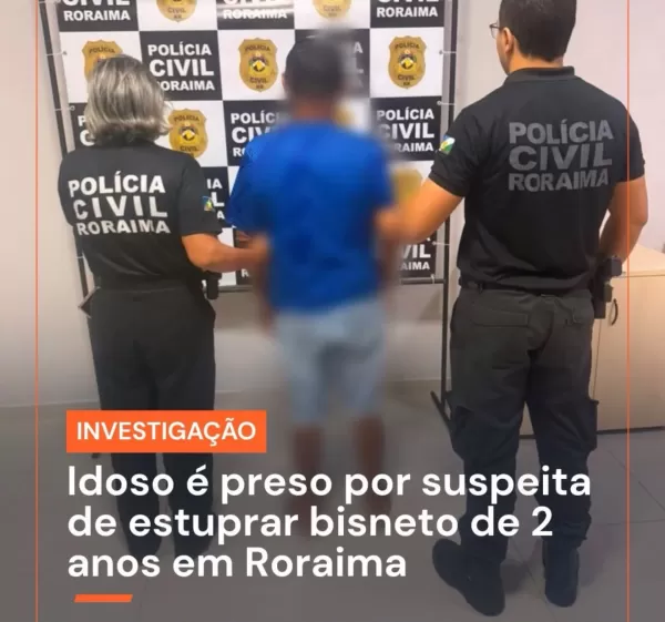 Idoso de 72 anos é preso suspeito de estuprar o próprio bisneto de 2 anos