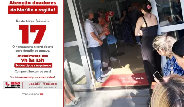 População atende apelo e lota o Hemocentro de Marília para doação de sangue
