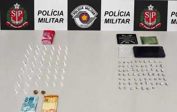 PM prende dupla por tráfico de drogas e apreende crack, cocaína e dinheiro em Garça