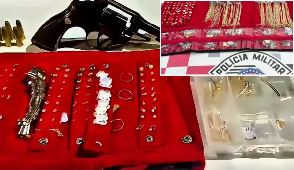 Dupla armada é presa pela PM após roubar cerca de meio milhão de reais em joias