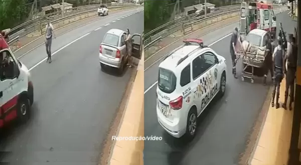 Policial rodoviário age rápido e salva a vida de homem em rodovia. Veja as imagens
