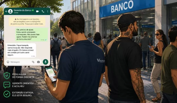Homem manda mensagem para gerente de banco e consegue escapar de extorsão