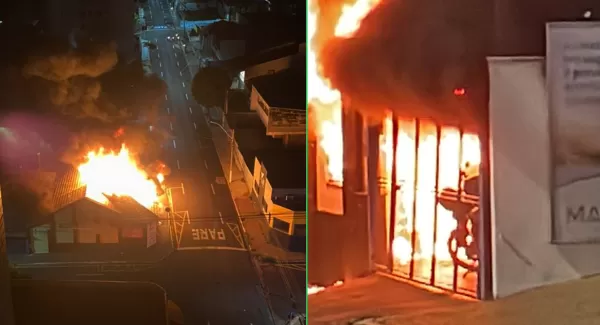 Frota e prédio da Emdurb em Marília são destruídos por incêndio