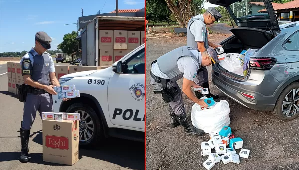 Quatro pessoas são presas pela Polícia Rodoviária acusadas de transportar contrabando