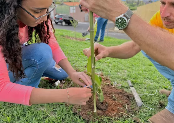 Vera Cruz promove ação de educação ambiental com exibição de filmes didáticos e plantio de mudas frutíferas