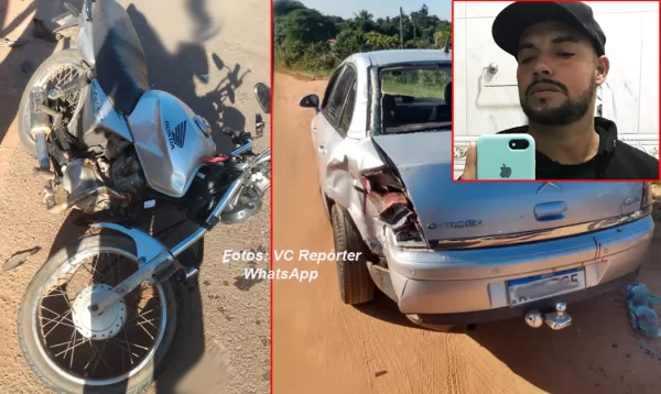 Rapaz morre em grave acidente envolvendo carro e moto