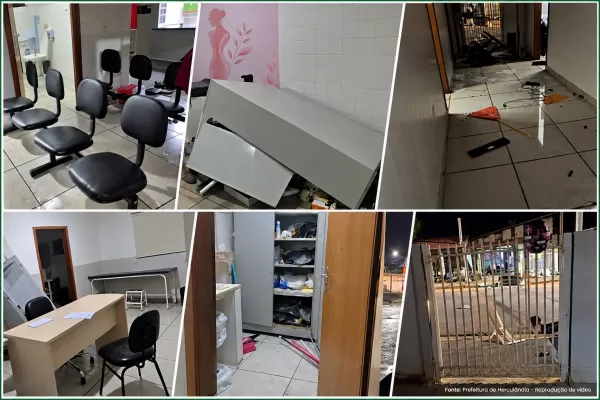 Vandalismo destrói unidade de saúde em Herculândia; Prefeitura avalia prejuízos