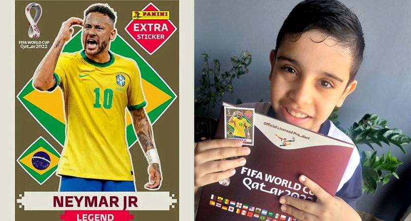Figurinha dourada de R$ 9 mil do Neymar chega à Copa valendo R
