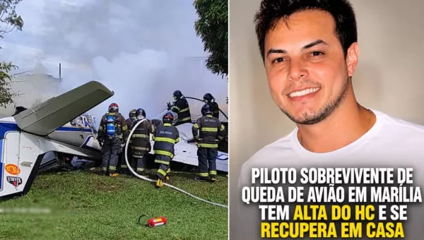 Sobrevivente de queda de avião em Marília tem alta no HC e se recupera em casa
