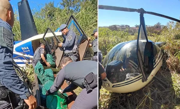 Helicóptero com mais de 200 kg de cocaína é interceptado após perseguição aérea