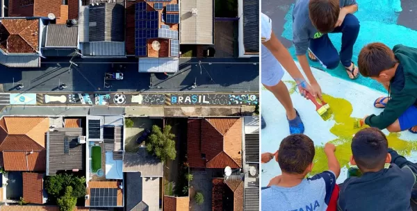 Ruas pintadas para a Copa: tradição ressurge em Quintana e pode inspirar outras cidades da região