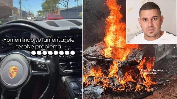 Dono de carro incendiado com corpo dentro está desaparecido, confirma família