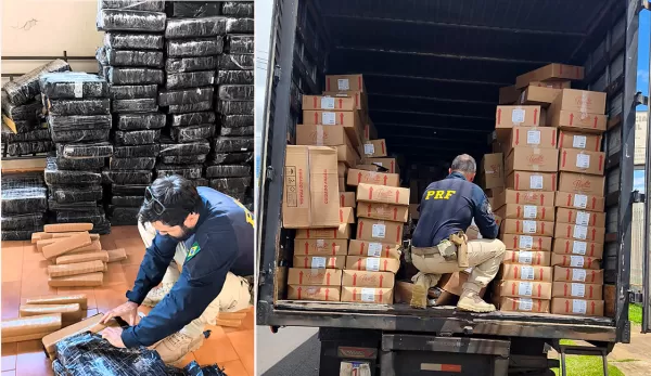 PRF apreende 1,7 tonelada de maconha escondida em caminhão na BR-153