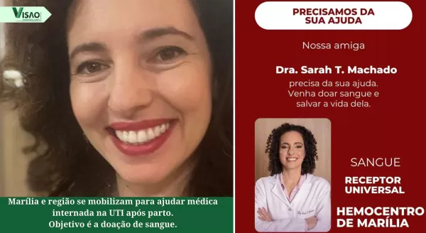 Campanha de doação de sangue para médica mariliense lota o Hemocentro