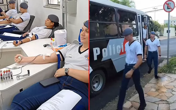 Novos Soldados da PM em Marília participam da campanha de doação de sangue
