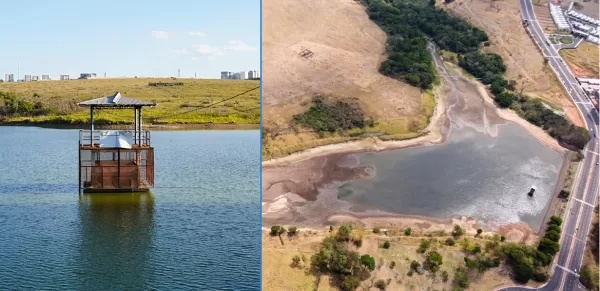 Mesmo quase seca, represa Cascata é usada de forma emergencial para abastecimento em Marília