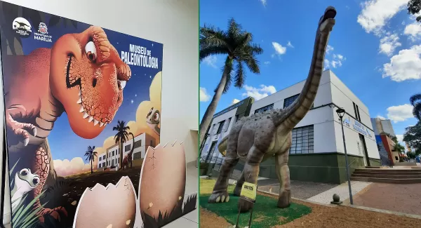 Tire fotos com os dinossauros! É mais uma novidade em Marília