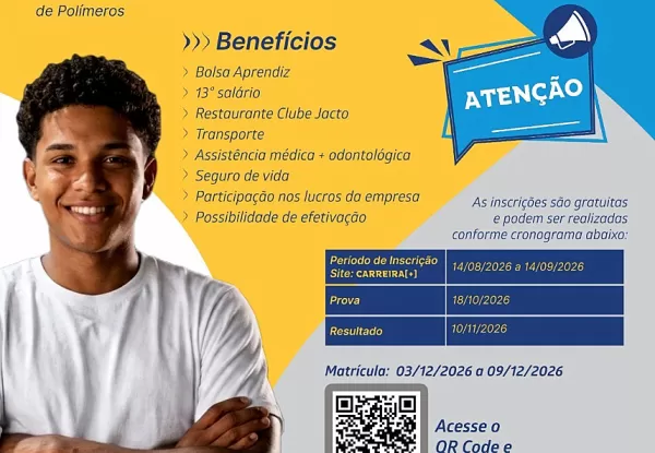 PAT de Tupã divulga oportunidade para jovens ingressarem no mercado de trabalho pelo programa Jovem Aprendiz do Grupo Jacto