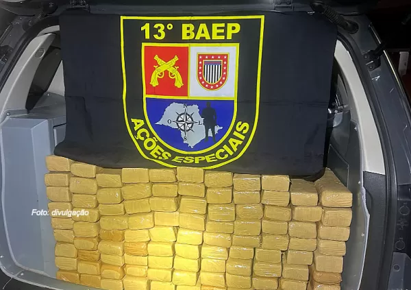 BAEP apreende mais de 100 quilos de droga próximo a Marília