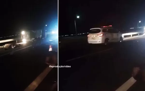 Veículo capota na SP-294 na saída de Marília