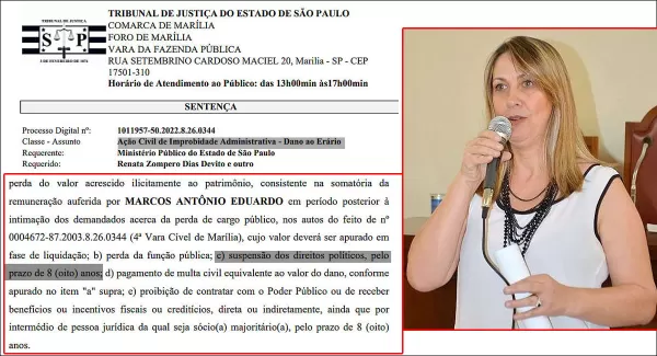 Vera Cruz: ex-prefeita Renata Devido é condenada por improbidade e perde direitos políticos