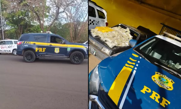Operação da PRF e PM apreende quase 50 quilos de drogas