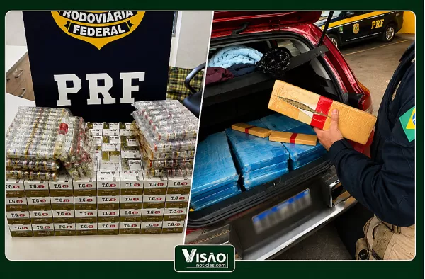 Operações da PRF apreendem 130 kg de maconha e 1.260 ampolas para emagrecimento na BR-153