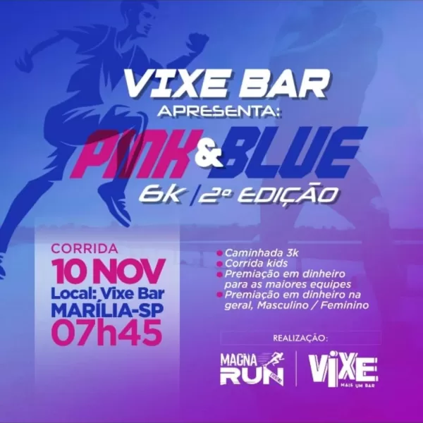 Corrida Pink & Blue 6k: últimos dias para as inscrições