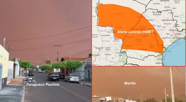 INMET emite "alerta laranja" para tempestades, incluindo Marília e cidades da região