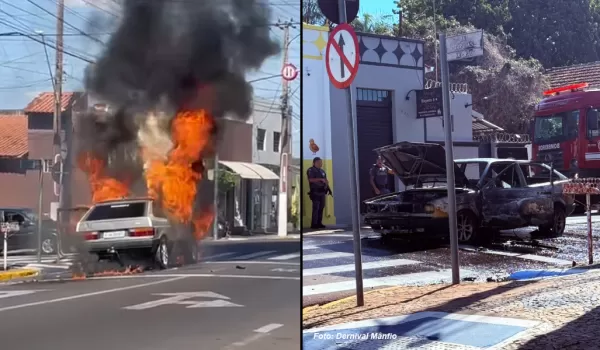 Incêndio em veículo assusta moradores e mobiliza Bombeiros
