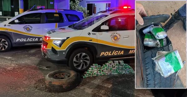 Polícia Rodoviária prende motorista que transportava droga em estepe de caminhonete