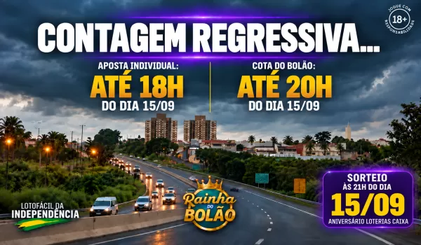 Lotofácil da Independência sorteia R$ 300 milhões nesta terça; bolões em Marília podem ser feitos até uma hora antes