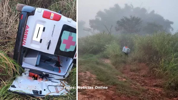 Ambulância capota, gestante entra em trabalho de parto e bebê nasce após acidente