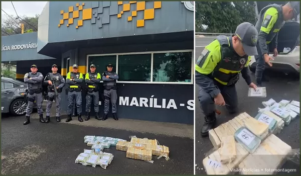 Homem é preso pela Polícia Rodoviária trazendo para Marília pasta base de cocaína, dry e skunk 