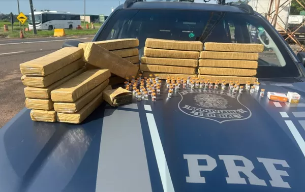 PRF apreende maconha e medicamentos ilegais para emagrecimento na BR-153