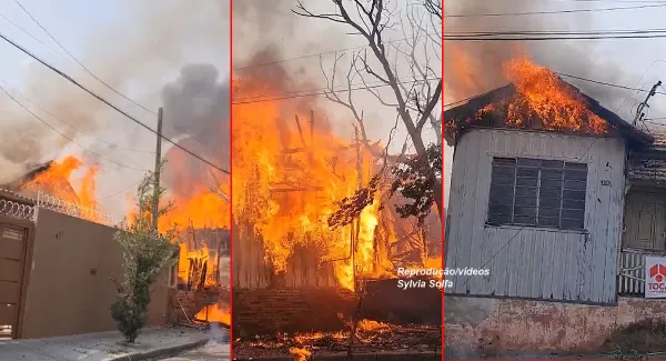 Incêndio atinge três casas em Marília e deixa moradores intoxicados