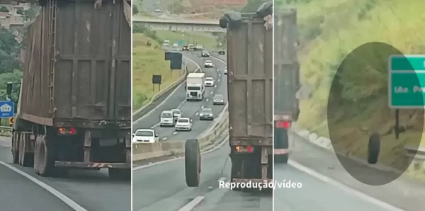 Roda se solta de caminhão e coloca em risco usuários na rodovia do Contorno em Marília