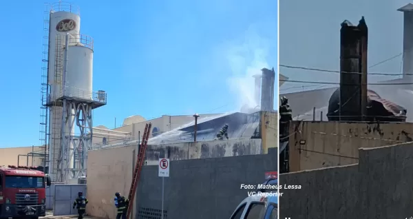 Incêndio em caldeira de fábrica mobiliza Bombeiros em Marília