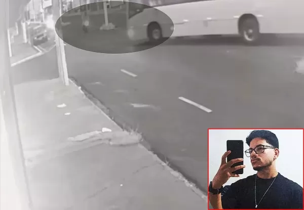 Imagens de uma câmera de segurança registram acidente que causou a morte de motociclista em Marília