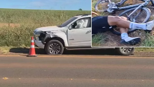 Ciclistas são atropelados por caminhonete em rodovia