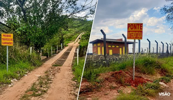 Ponte que dá acesso à distrito de Marília é interditada. Veja o motivo