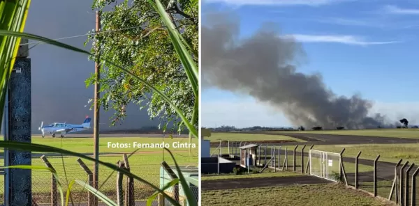 Incêndio próximo ao aeroporto de Marília assusta moradores e coloca em risco tráfego aéreo