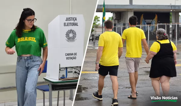 Em clima de patriotismo, eleitores de Marília enfrentam chuva para votar no segundo turno