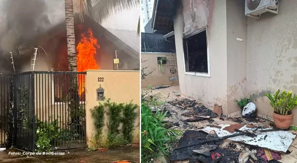 Gato morre e cão é salvo por Bombeiros durante incêndio em casa