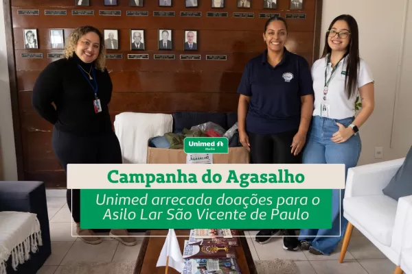 Campanha do Agasalho Unimed arrecada doações para o Asilo Lar São Vicente de Paulo