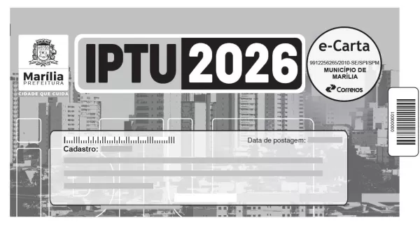 Quarta parcela do IPTU em Marília vence neste dia 15