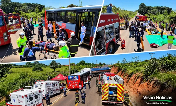 Simulado de grave acidente com 24 vítimas mobiliza equipes de emergência em Marília