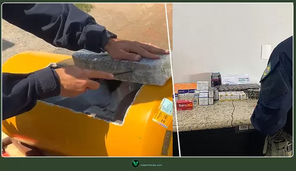 PRF apreende mais de 1.300 ampolas de medicamentos para emagrecimento escondidas até em cilindro de GNV