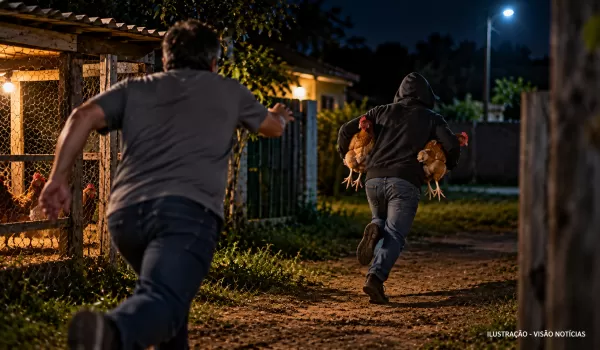 “Ladrão de galinhas” é preso com as aves nas mãos